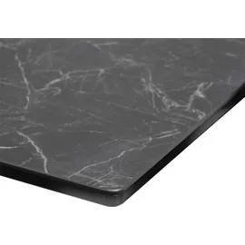 DeLife Esstisch Edge 180-220x90cm Keramik Laminam®Nero Greco Anthrazit Kreuzgestell Rechteck Edelstahl ausziehbar - Grau