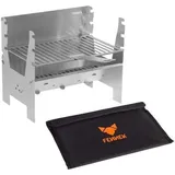 FENNEK Light mobiler Holzkohlegrill, Edelstahl