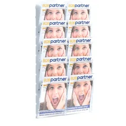 Wand-Plastikhalter für Prospekte - 2x5 A5, weiß