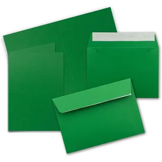 FarbenFroh by GUSTAV NEUSER 300x Faltkarten Set DIN A6 / C6 - Doppelkarten mit Umschlägen - Tannengrün (Grün) - 14,8 x 10,5 cm (105 x 148) - 14,8 x 10,5 cm (105 x 148mm) - Haftklebung