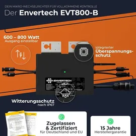 solarway Solarway® Balkonkraftwerk 800W komplett Steckdose - neuester 800 Watt Wechselrichter - Solaranlage Steckerfertig WIFI Komplettset Photovoltaik Anlage