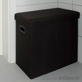 Dune Design Faltbarer Wäschekorb 70L Wäschetruhe mit Deckel Wäschebox Wäschesammler Leinen