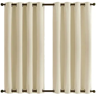 MENGH Outdoor Vorhänge Schlaufen 274x213cm, Wetterfest Wasserabweisend UVschutz Gartenlauben Balkon-Vorhänge für Balkon Terrasse Veranda Pergola Gartenlaube - Beige 1 Stück