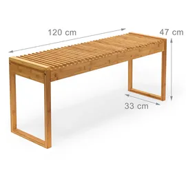 Relaxdays Sitzbank 120 x 33 cm Braun