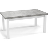 WFL GROUP Moderner Rechteckiger Ausziehbarer Esstisch - Platzsparend - Weißen Holzbeine - 140 bis 180 cm - Hergestellt in EU - 140 x 80 cm - Grau Beton - Grau