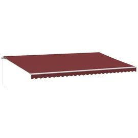 vidaXL Markise Manuell 600 x 300 cm weinrot