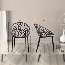 CLP Hope Stapelstuhl 59 x 60 x 80 cm schwarz 4 St.