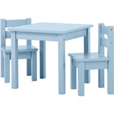 Hoppekids Kindersitzgruppe »MADS Kindersitzgruppe«, (Set, 3 tlg., 1 Tisch, 2 Stühle), in vielen Farben, mit zwei Stühlen, blau
