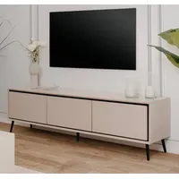 Furn.design TV-Lowboard sand schwarz 175 cm mit Stauraum, Brebbia