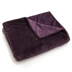 Plaid Schachbrettmuster Pflaume 130X170 cm - Violett Polyester Amadeus 130x1 cm