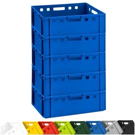 Buri 5 Fleischkisten E2 60x40x20cm Blau Eurobox