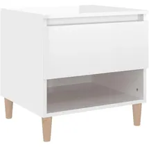 vidaXL Nachtschrank 2 Stk. 50 x 46 x 50 cm Hochglanz-Weiß
