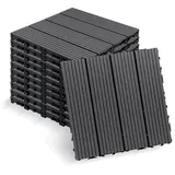 Wpc Terrassendielen,Wpc Fliesen, Terrassenfliesen,11er Set FüR 1 M2, 30x30 Cm, Klickfliesen Terrasse,Klickfliesen Balkon Kunststoff,FüR Garten Balkon Terrasse (Hellgrau, 11 Stück für 1m2)