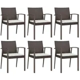 vidaXL Gartenstuhl 56,5 x 57 x 83 cm braun 6 St.