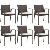 vidaXL Gartenstuhl 56,5 x 57 x 83 cm braun 6 St.