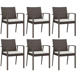 vidaXL Gartenstuhl 56,5 x 57 x 83 cm braun 6 St.