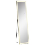 Homcom 2 in 1 Standspiegel Wandspiegel, Ganzkörperspiegel mit LED-Beleuchtung,