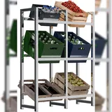 CLP Getränkekistenständer Standregal 116 x 91 x 31 cm Chrom