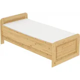 Erst-Holz, Bett, Seniorenbett extra hoch 90x200 Einzelbett mit Rollrost + Matratze Massivholz Kiefer Bett 60.42-09 M (90 x 200 cm)