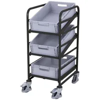 Cordes VarioFit Eurokastenwagen mit 3 Kunststoffkisten RAL 7016