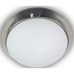 NIERMANN Deckenleuchte "Opal matt, Dekorring Nickel matt", grau (nickel matt), Ø 45cm, Lampen