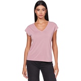 Vero Moda Damen Einfarbiges Stretch T-Shirt Basic V-Neck Top Oberteil Tief Angesetzte Schultern VMFILLI