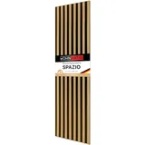 wohnartig® Akustikpaneele SPAZIO 1,404 m2 – 260 cm x 54 cm* Set – (Set = 2 Stück 260 cm x 27 cm) | Farbe: Eiche Honig | Wandverkleidung | Akustikpaneel | Wandpaneele auf Filz | Akustikfilz