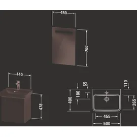Duravit Möbel-Set No. 1 50cm, 1 Tür, Anschl rechts, Graphit Matt