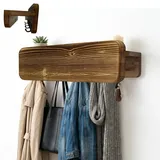 JKOKPMG Schlüsselbrett mit Ablage, schlüsselkasten Holz,Schlüsselbrett,Schlüsselhalter mit Edelstahlhaken,Schlüsselablage Wand, Schlüsselboard aus Buche,Schlüsselhaken Key Holder Modern