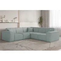 Fun Möbel Ecksofa Designersofa CELES PREMIUM in Stoff Scala Saphirblau Seite Universal - Blau