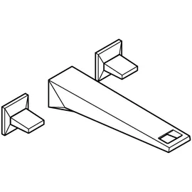 Grohe Allure Brilliant 3-Loch-Waschtisch-Wandbatterie Hard Graphite