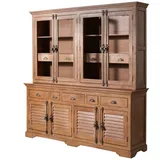 Massivmoebel24 Buffet Mango 204x50x210 beige geölt TOULOUSE #03 | 2 Jahre Gewährleistung | mind. 14 Tage Rückgaberecht - Beige