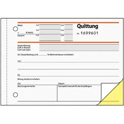 Sigel Quittung - 50 Blatt - A6 - Querformat