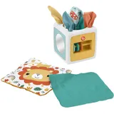 Fisher-Price 2-in-1 Babys Tücherbox - Sensorisches Spielzeug für Feinmotorik und Sinnesentwicklung, für Kinder ab 3 Monaten, HML64