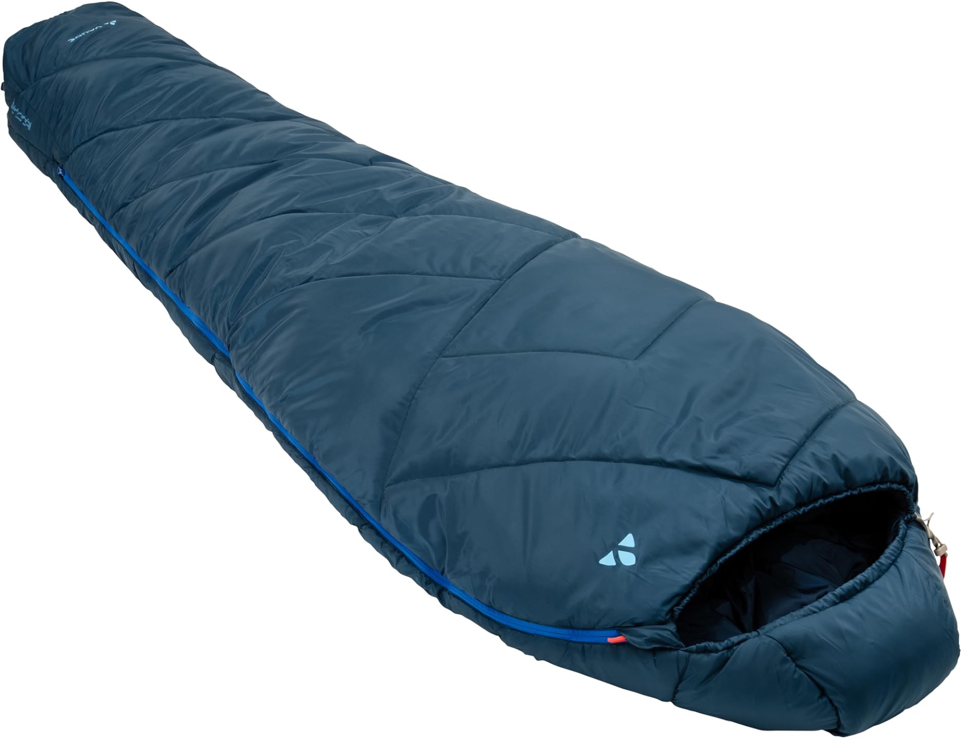 VAUDE Mumienschlafsack Sioux 800 II Blau, atmungsaktiver 3-Jahreszeiten Schlafsack 2°C – 8°C, kompakter Kunstfaserschlafsack 220x80 cm Reisverschluss rechts für Indoor & Outdoor-Camping