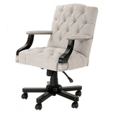 Casa Padrino Luxus Chef Büro Stuhl Creme / Braun Drehstuhl Schreibtisch Stuhl - Chefsessel