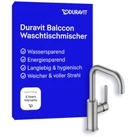 Duravit Balcoon Waschtischarmatur, BA1100002070 FreshStart und MinusFlow, ohne Zugstange
