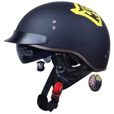 Smilfree Motorradhelm Halbschalenhelm mit ECE-Zertifizierung Rollerhelm Cruiser Chopper Skateboardhelm Antikollisionshelm Motorradhalbhelm mit Visier für Damen und Herren Erwachsene