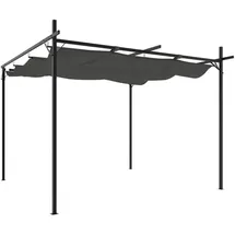 vidaXL Pergola mit Schiebedach 2,95 x 2,92 m Grau/Schwarz
