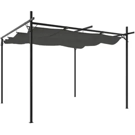 vidaXL Pergola mit Schiebedach 2,95 x 2,92 m Grau/Schwarz
