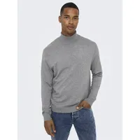 ONLY & SONS Rollkragenpullover »WYLER Langarmshirt mit Rollkragen - grau