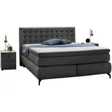 Jockenhöfer Gruppe Boxspringbett »Jessica inklusive 9cm Kaltschaum-Topper« und 7-Zonen-TTFK-Matratze (H3,H3/H4 oder H4), Liegefläche 180x200cm grau