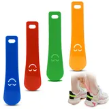 HABNI 4 Stück Schuhlöffel Mini Schuhanzieher Plastik Schuhlöffel Mit Wandhalterung Für Alle Schuhe