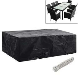 vidaXL Gartenmöbel-Abdeckungen 2 Stk. 8 Personen Poly Rattan 10 Ösen