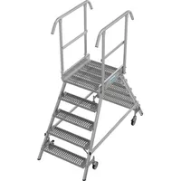Krause KRAUSE® STABILO fahrbare Podestleiter, beidseitig begehbar, Profilrost R13,
