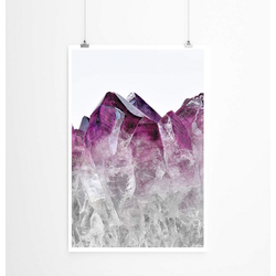 Sinus Art Poster Ombre Amethyst Kristall violett weiß 60x90cm Poster