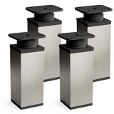 sossai® Möbelfuß Design-Möbelfüße, 4er & 8er Set, höhenverstellbar MFV1, Farbe: Inox, (4-St), Farbe: Inox 6 cm