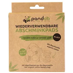 pandoo Abschminkpads waschbar 1-lagig schwarz, 10 St.