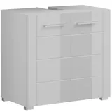 xonox.home Waschbeckenunterschrank in Weiß Hochglanz - 60x56x34cm (BxHxT)