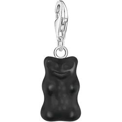 Charm-Einhänger THOMAS SABO "THOMAS SABO x HARIBO Schmuck: Charm", silber (silberfarben, schwarz, schwarz), Charms, Damen, Silber 925 (Sterlingsilber), mit Kristallglas